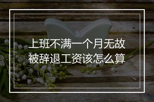 上班不满一个月无故被辞退工资该怎么算
