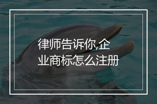 律师告诉你,企业商标怎么注册