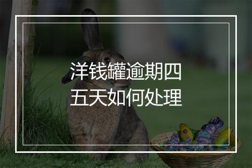 洋钱罐逾期四五天如何处理