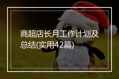 商超店长月工作计划及总结(实用42篇)