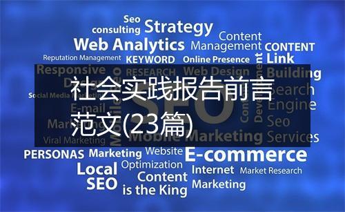 社会实践报告前言范文(23篇)