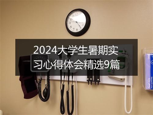 2024大学生暑期实习心得体会精选9篇
