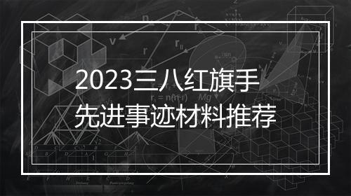 2023三八红旗手先进事迹材料推荐