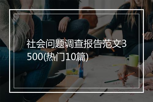 社会问题调查报告范文3500(热门10篇)