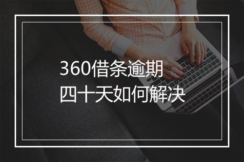 360借条逾期四十天如何解决