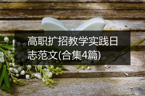 高职扩招教学实践日志范文(合集4篇)