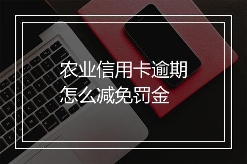 农业信用卡逾期怎么减免罚金