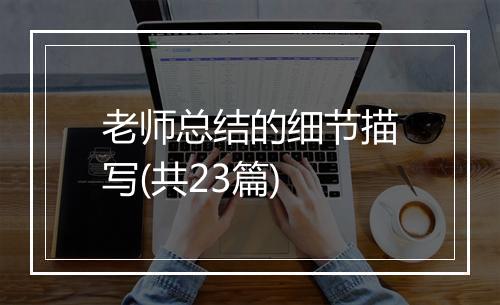 老师总结的细节描写(共23篇)