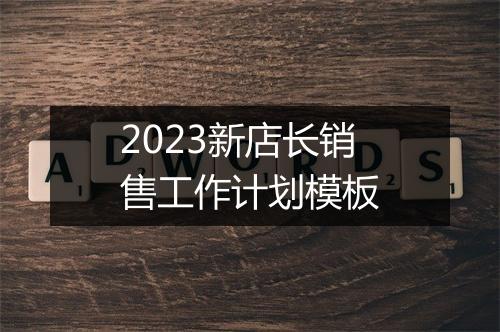 2023新店长销售工作计划模板