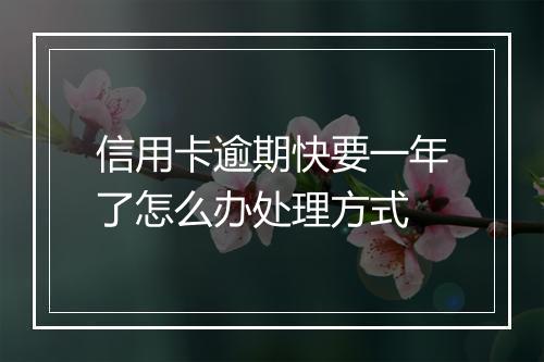 信用卡逾期快要一年了怎么办处理方式