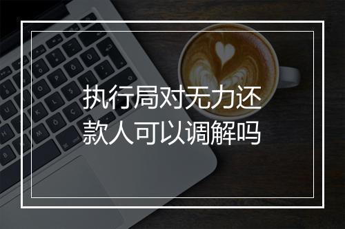 执行局对无力还款人可以调解吗
