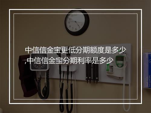 中信信金宝更低分期额度是多少,中信信金宝分期利率是多少