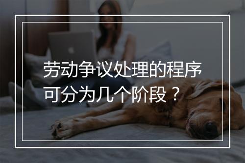 劳动争议处理的程序可分为几个阶段？