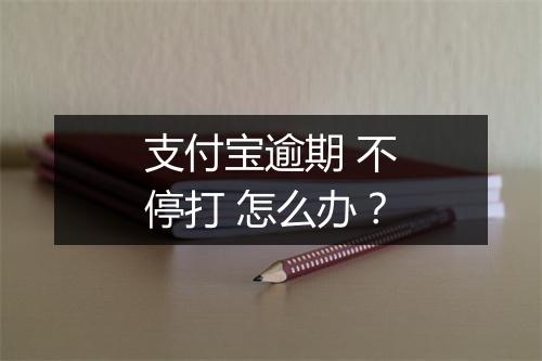 支付宝逾期 不停打 怎么办？