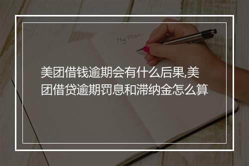 美团借钱逾期会有什么后果,美团借贷逾期罚息和滞纳金怎么算