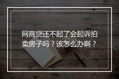 网商贷还不起了会起诉拍卖房子吗？该怎么办啊？