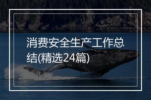 消费安全生产工作总结(精选24篇)