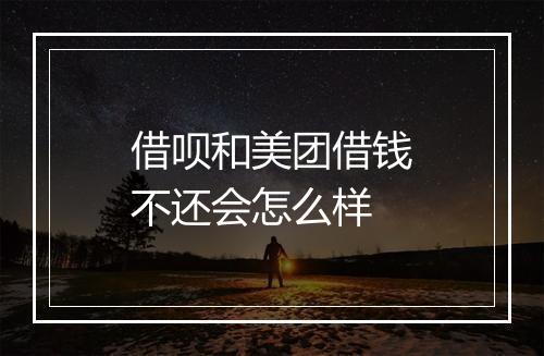 借呗和美团借钱不还会怎么样