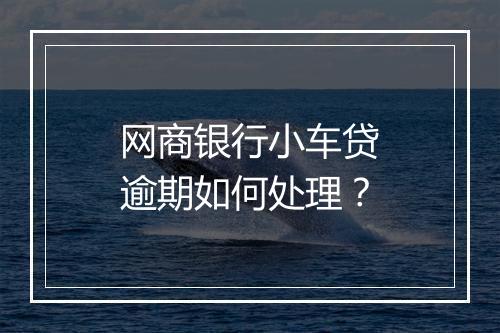 网商银行小车贷逾期如何处理？