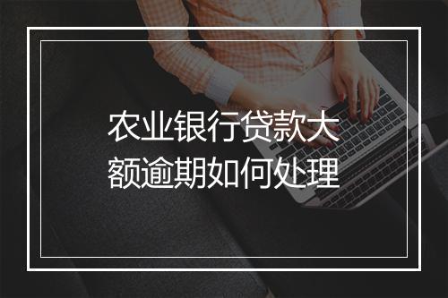 农业银行贷款大额逾期如何处理