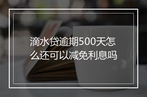 滴水贷逾期500天怎么还可以减免利息吗