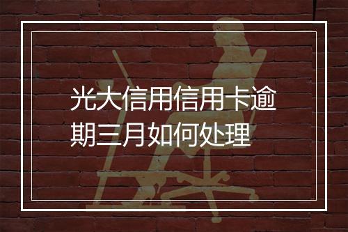 光大信用信用卡逾期三月如何处理