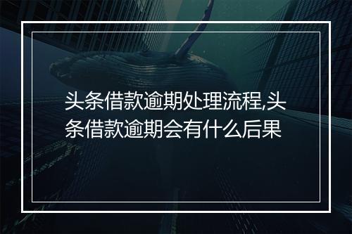 头条借款逾期处理流程,头条借款逾期会有什么后果