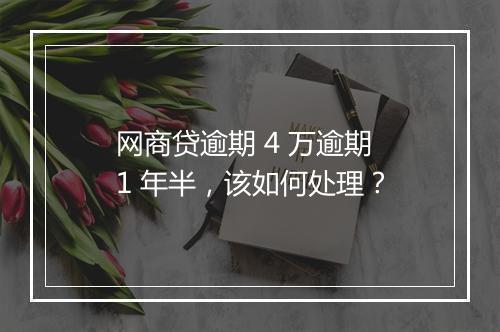 网商贷逾期 4 万逾期 1 年半，该如何处理？