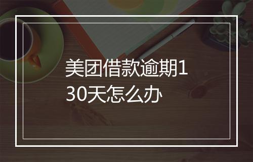 美团借款逾期130天怎么办