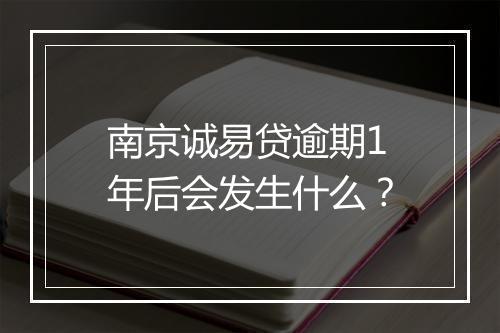 南京诚易贷逾期1年后会发生什么？