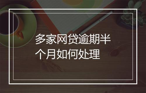 多家网贷逾期半个月如何处理