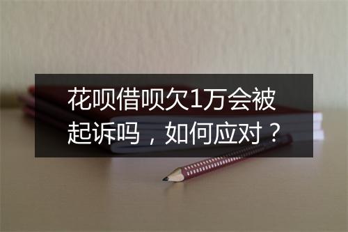 花呗借呗欠1万会被起诉吗，如何应对？
