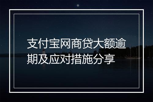 支付宝网商贷大额逾期及应对措施分享