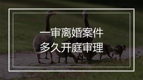 一审离婚案件多久开庭审理