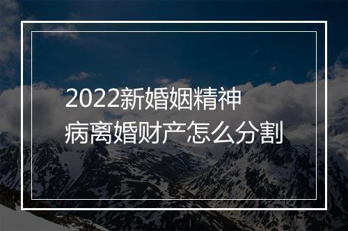2022新婚姻精神病离婚财产怎么分割