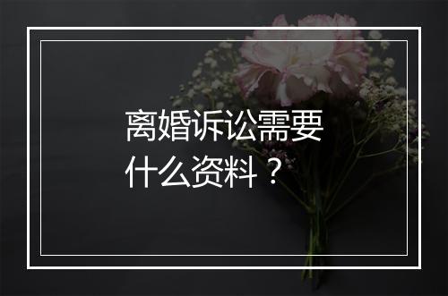 离婚诉讼需要什么资料？