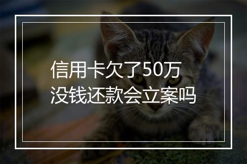 信用卡欠了50万没钱还款会立案吗
