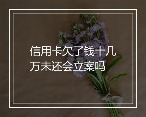 信用卡欠了钱十几万未还会立案吗