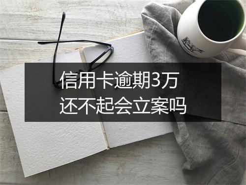 信用卡逾期3万还不起会立案吗