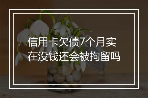 信用卡欠债7个月实在没钱还会被拘留吗