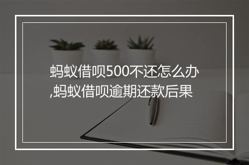 蚂蚁借呗500不还怎么办,蚂蚁借呗逾期还款后果