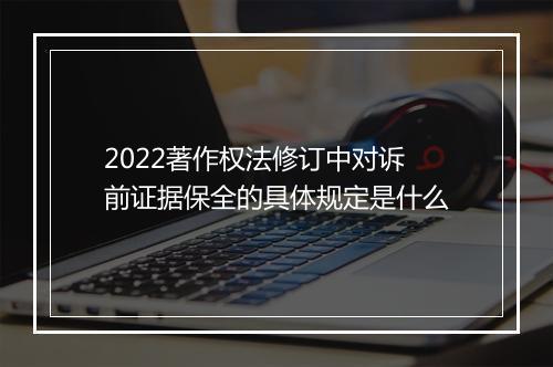 2022著作权法修订中对诉前证据保全的具体规定是什么