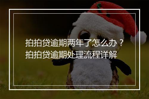 拍拍贷逾期两年了怎么办？拍拍贷逾期处理流程详解