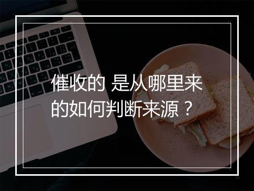 催收的 是从哪里来的如何判断来源？