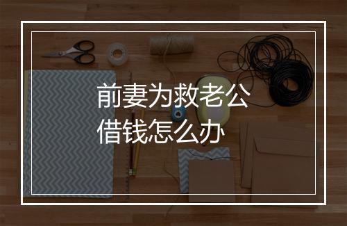 前妻为救老公借钱怎么办
