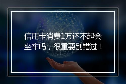 信用卡消费1万还不起会坐牢吗，很重要别错过！