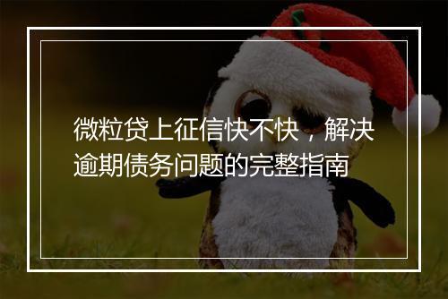 微粒贷上征信快不快，解决逾期债务问题的完整指南