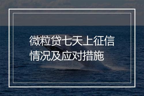 微粒贷七天上征信情况及应对措施