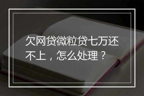 欠网贷微粒贷七万还不上，怎么处理？