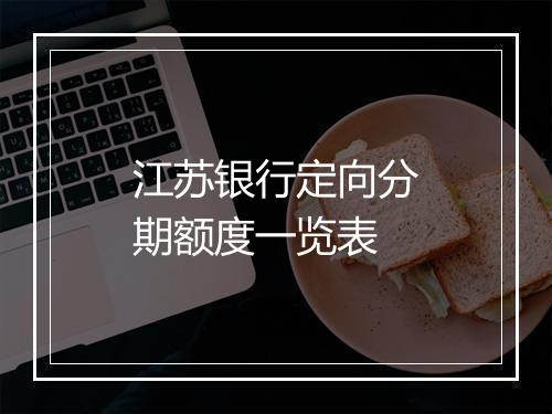 江苏银行定向分期额度一览表